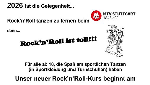 Ausschreibung Rock'n'Roll-Anfängerkurs