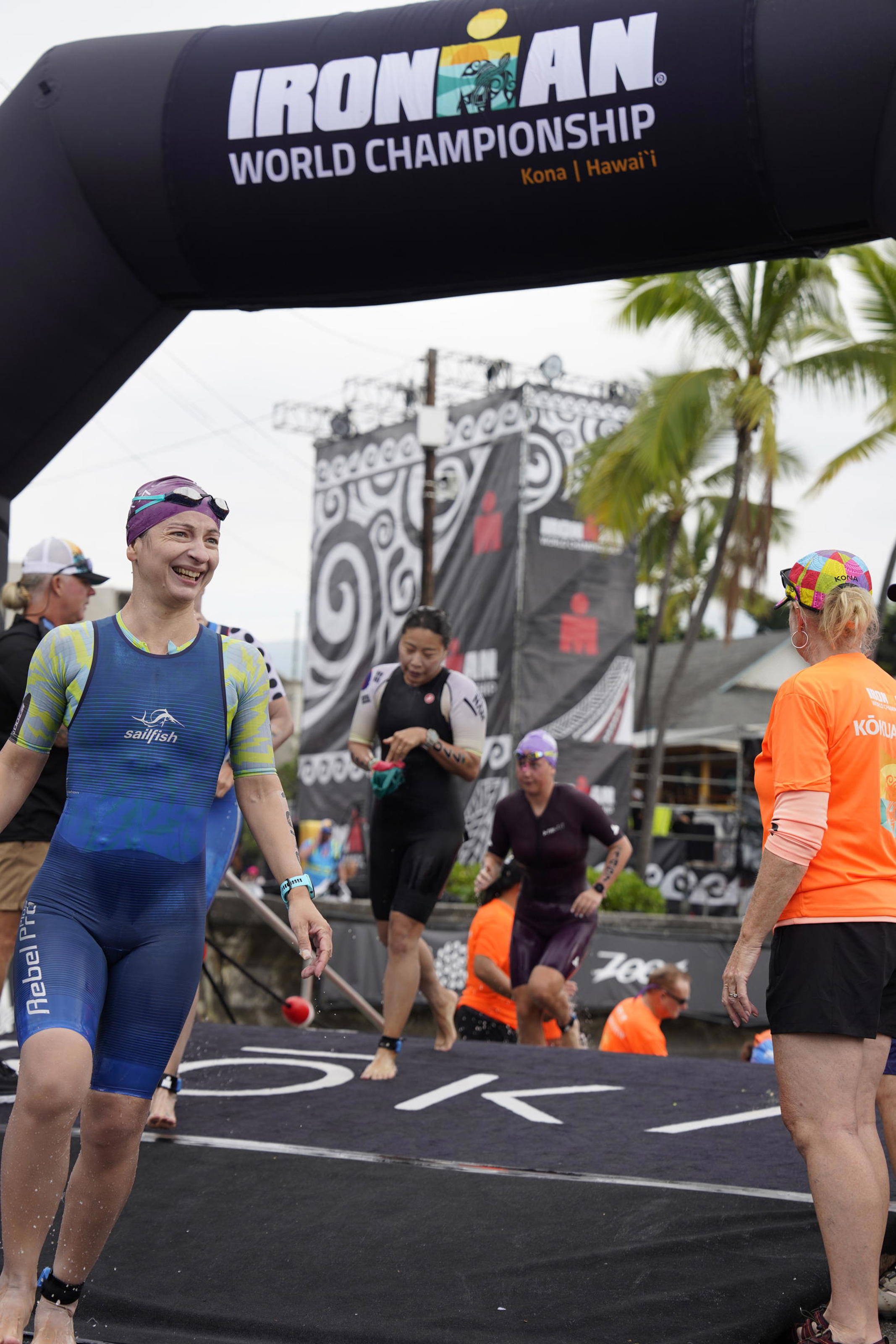 Olga nach 3.8km Schwimmen.