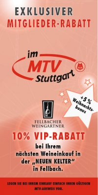 MTV Stuttgart 1843 e.V. - MTV-Mitglieder sparen 15%