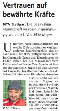 MTV Stuttgart 1843 e.V. - Vertrauen auf  bewhrte Krfte