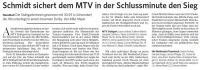 MTV Stuttgart 1843 e.V. - Schmidt sichert in der Schlussminute den Sieg