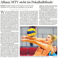 MTV Stuttgart 1843 e.V. - Allianz MTV steht im Pokalhalbfinale