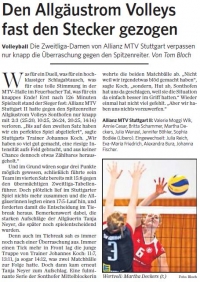 MTV Stuttgart 1843 e.V. - Allgustrom Volleys fast den Stecker gezogen